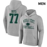 Men's Michigan State Spartans NCAA #77 Ethan Boyd Gray NIL 2022 Fanatics Branded Gameday Tradition Pullover Football Hoodie SA32Z75OG